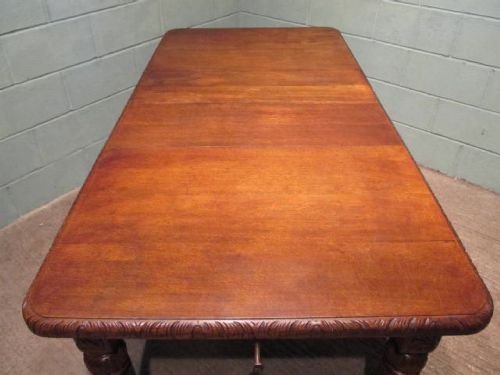 antique victorian oak wind out extending dining table seats 610 c1880 w634544