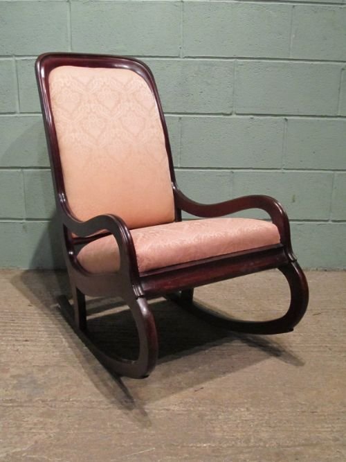 antique early victorian mahogany rocking armchair c1840 w638815