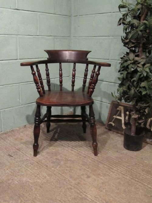 antique victorian oak elm captains chair c1860 w644516