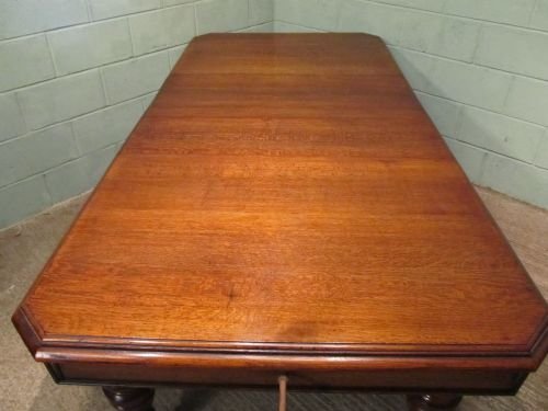 antique victorian solid oak wind out extending dining table c1880 w645816