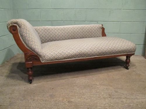antique victorian arts crafts oak chaise longue c1890 w6490187