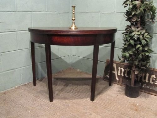 antique regency mahogany demi lune fold over side table c1800 w6548158