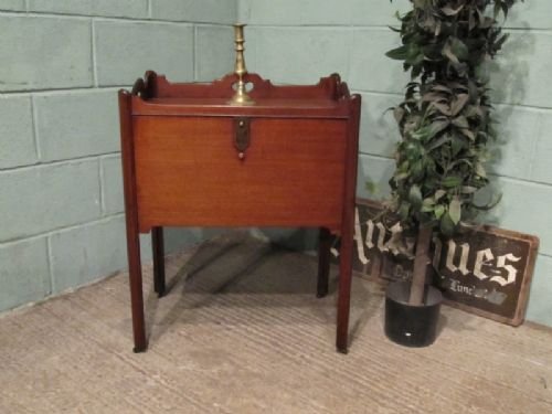 antique regency mahogany tray top bedside cabinet pot cupboard c1800 w6575199