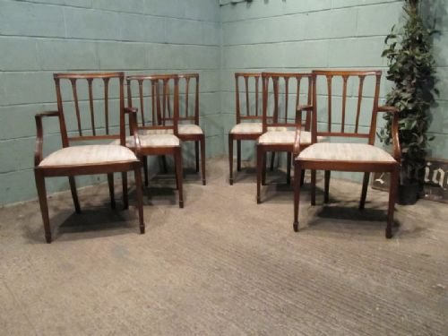 antique set six edwardian mahogany dining chairs c1900 w6594269