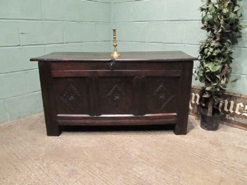 antique james 11 carved oak coffer chest c1680 w66311710
