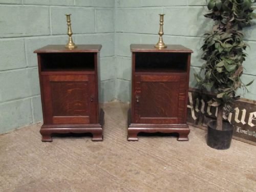 antique pair edwardian oak bedside cabinets c1900 w672441
