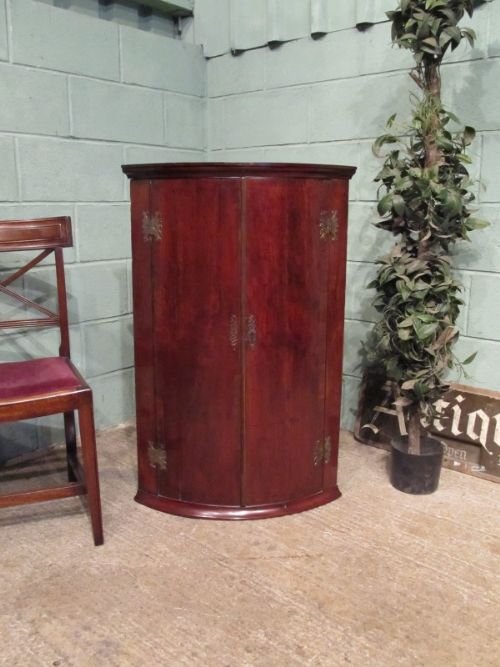antique regency mahogany barrell fronted corner cabinet c1800 673791