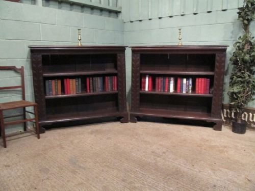 antique pair early victorian country oak bookcases c1840 w672791