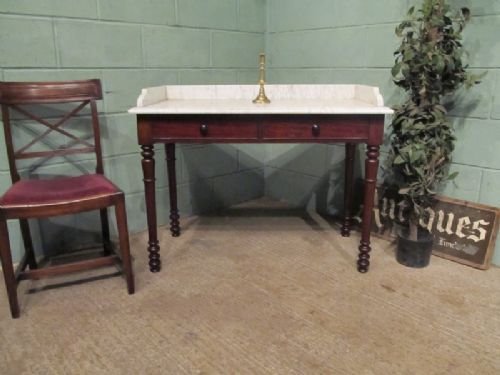 antique william 1v mahogany carrera marble washstand c1830 w677862