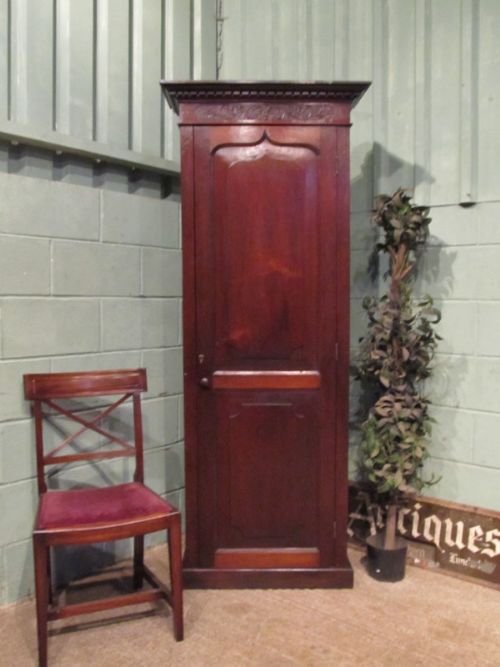 Antique Tall Narrow Mahogany Cupboard C1780 W6821/27.2