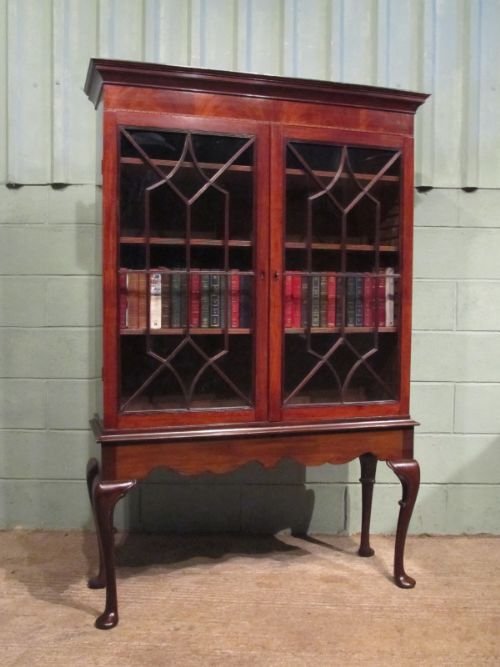 antique georgian regency mahogany glazed bookcase on stand c1800 w6912164