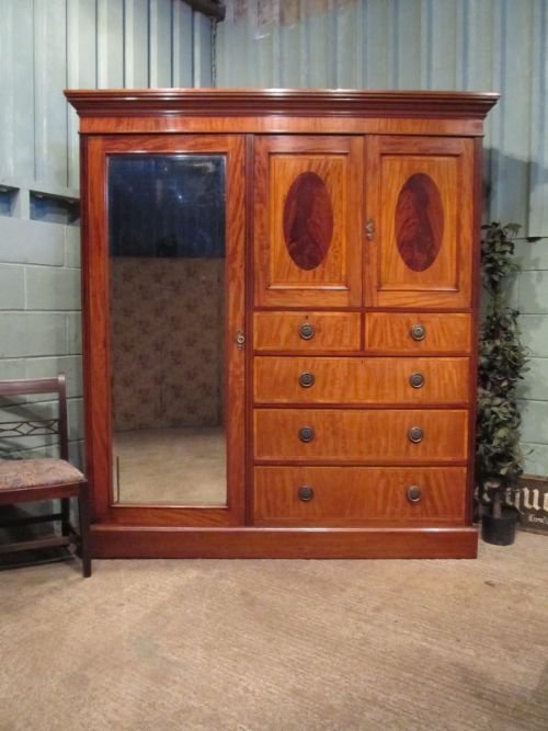 antique late victorian mahogany wardrobe compactum by james schoolbred c1890 w692375