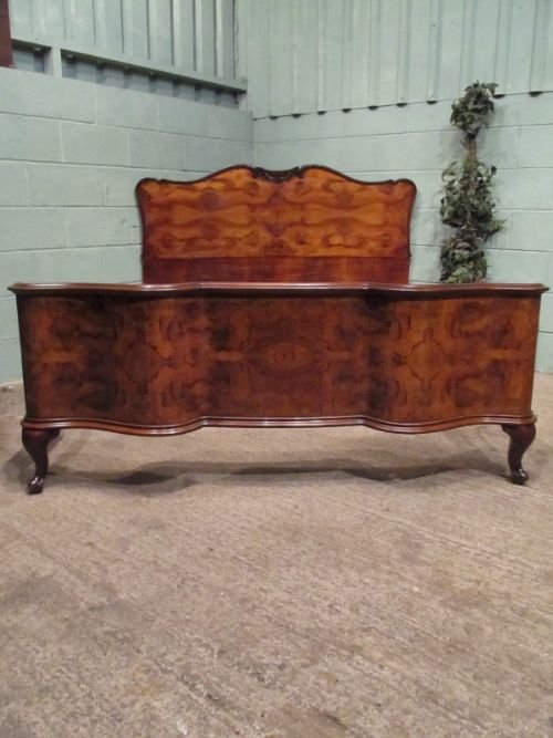 antique italian burr walnut king size bed c1910 w692875