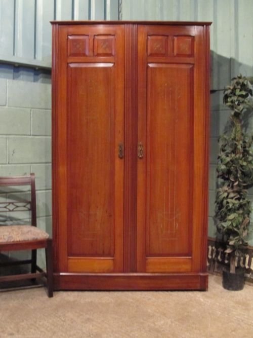 antique edwardian mahogany double wardrobe c1900 w6931145