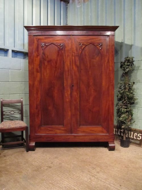 antique french 19th century mahogany wardrobe armoire c1850 w6944145