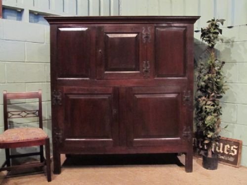 antique early georgian country oak press cupboard c1730 w6962215