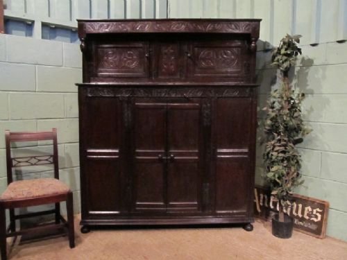 antique 17th century oak court cupboard w6949215