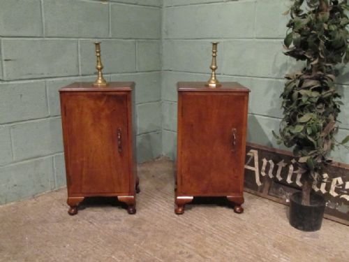 antique pair walnut bedside cabinets c1920 w6946215