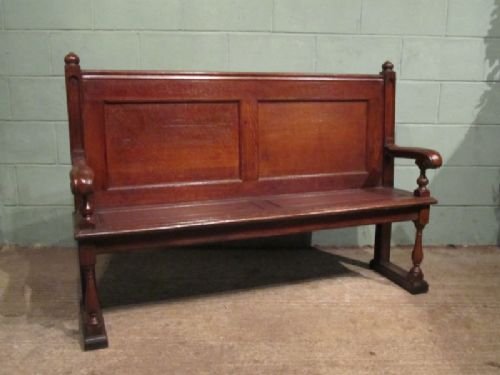 antique victorian oak settle bench c1880 w6893a94