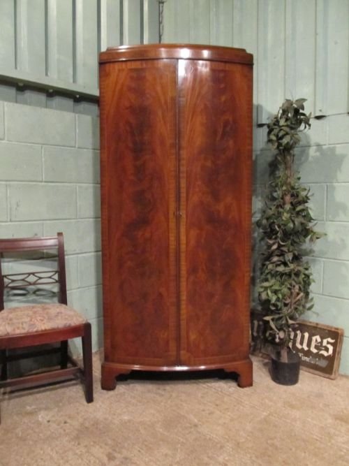 antique edwardian mahogany bow front single wardrobe c1900 w700227