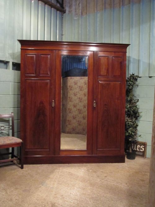 antique mahogany triple wardrobe compactum by heals c1890 w700868