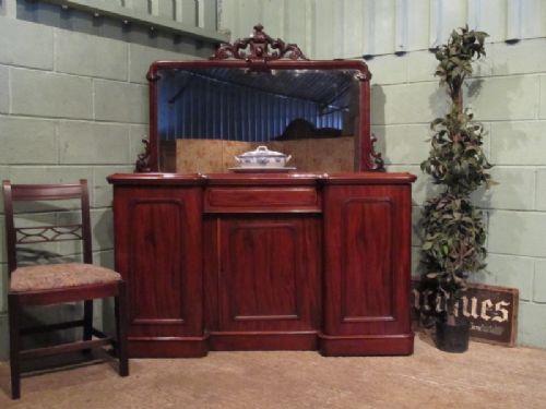 antique victorian mahogany breakfront mirror back sideboard chiffonier c1880 w7055208