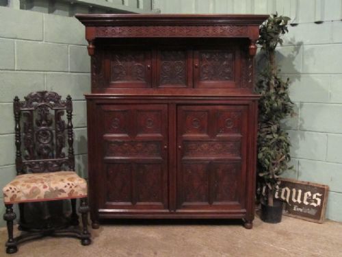 antique early victorian joined oak court cupboard c1840 w4667214