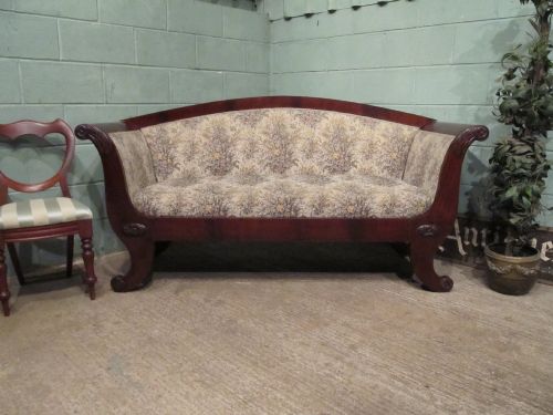 antique victorian mahogany regency style flat back sofa c1880 w71161510