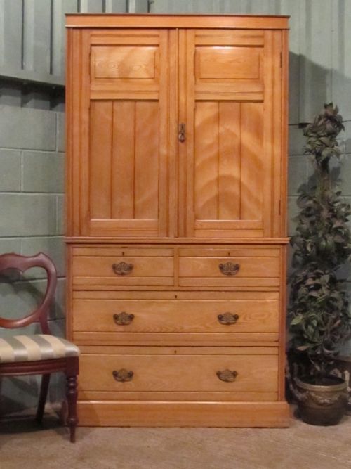 antique edwardian ash clothes linen press c1900 w71413010
