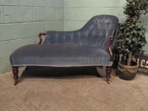 antique victorian small rosewood chaise longue c1860 w7189511
