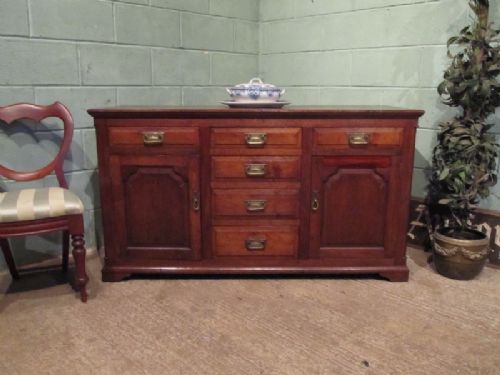 antique early victorian country oak dresser base sideboard c1850 w7217312