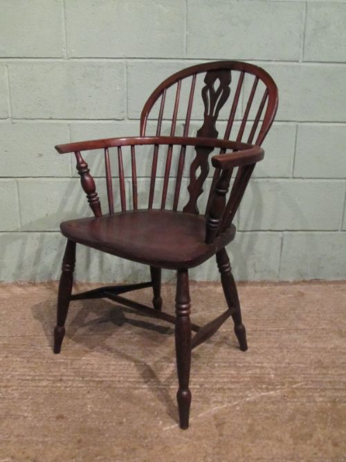 antique 19th century low back oak and ash windsor chair c1850