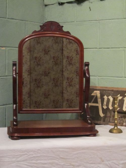 antique victorian mahogany toilet mirror c1880