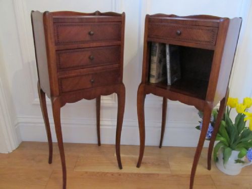 antique pair french parisian mahogany parquetry chests by hugnet c1920
