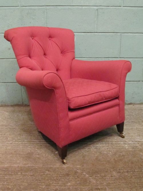 antique 19th century upholstered tub armchair c1880