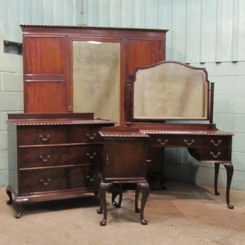 antique edwardian mahogany bedroom suite by waring gillow c1910