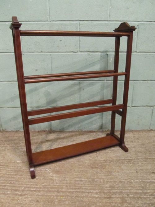 antique victorian oak double sided towel rail c1880