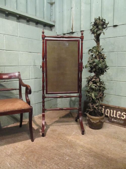 Antique Georgian Regency Mahogany Cheval Mirror C1820 245152