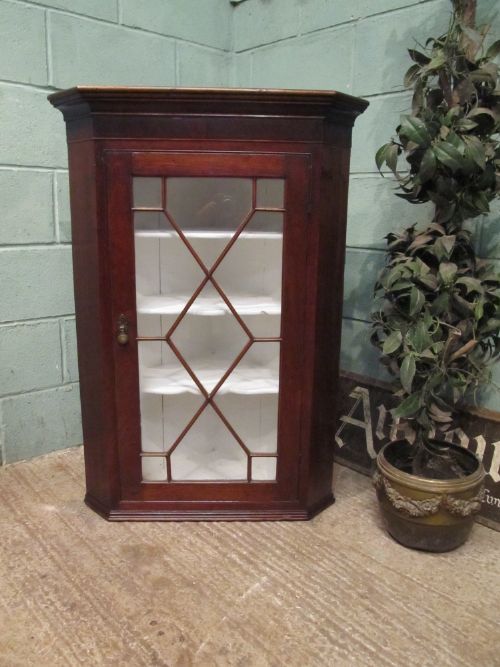 antique regency mahogany astragal glazed corner cabinet c1820