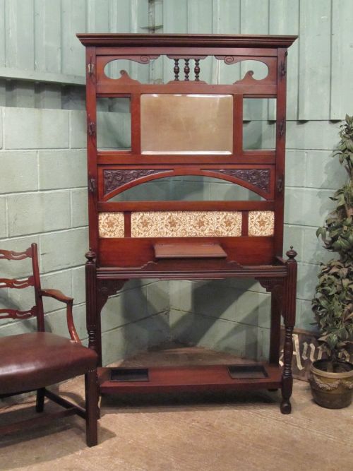 antique edwardian mahogany hallstand c1900