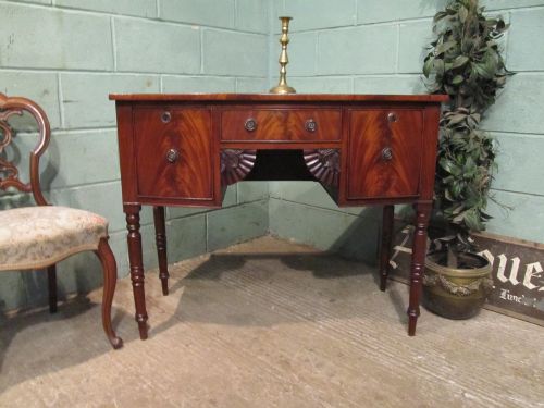 antique william 1v flamed mahogany small bow front sideboard c1830