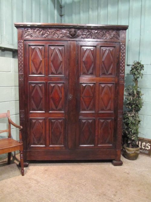 antique french louis philippe carved walnut armoire c1830
