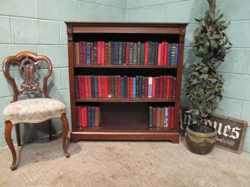 antique victorian oak open bookcase c1880
