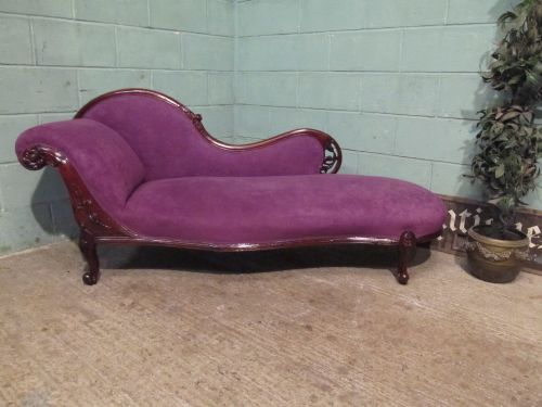 antique victorian mahogany art nouveau chaise longue c1890