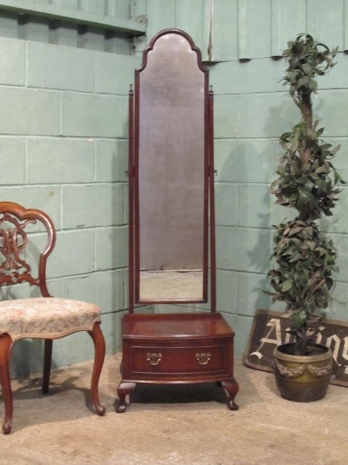 antique mahogany cheval mirror c1920
