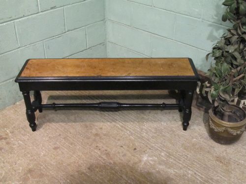 antique aesthetic pollard oak ebonised bench seat c1890