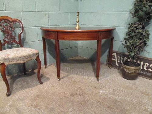 antique regency mahogany demi lune table with secret drawer c1820
