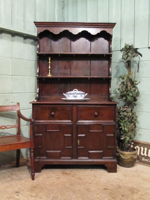 antique small victorian country oak dresser c1880