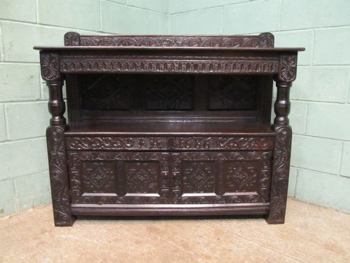 antique 17th century carved oak livery cupboard sideboard c1680