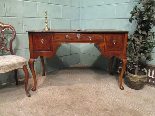 Antique Edwardian Queen Anne Burr Walnut Writing Desk C1900